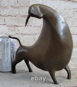 10 Ouest Art Déco Bronze Sculpture Abstrait Art Animal Bull Boeuf Statue