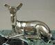 11920/1930 G. Lavroff Statue Sculpture Animaliere Art Deco Bronze Argente Biche