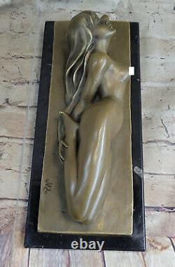 12 Art Déco Nu Nue Femelle Figurine Bronze Statue Sculpture Signée Marbre Base