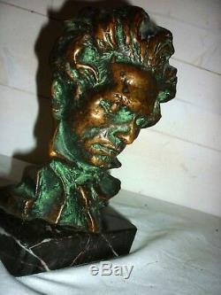 1920/1930 Buste de Beethoven en bronze Pierre LE FAGUAYS SCULPTURE ART DECO
