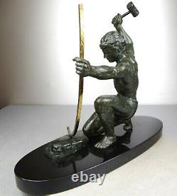 1920/1930 G. Hervor De Roncourt Grde Statue Sculpture Art Deco Homme Athlete Nu