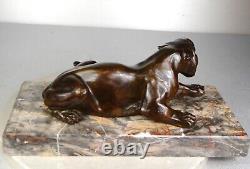 1920/1930 Georges Garreau Statue Sculpture Animaliere Art Deco Bronze Panthere