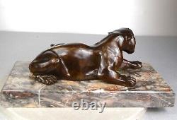 1920/1930 Georges Garreau Statue Sculpture Animaliere Art Deco Bronze Panthere