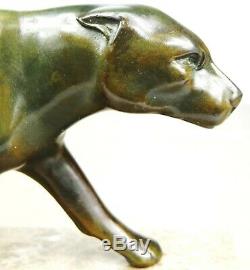 1920/1930 I Rochard Statue Sculpture Animaliere Ep Art Deco Panthere Felin Fauve