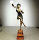 1920/1930 Limousin Statue Sculpture Art Deco Chryselephantine Danseuse Cymbales