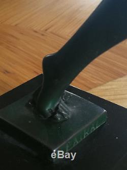 1920/1930 Max Le Verrier 2 Statues Sculptures Art Deco Femme Nue A Restaurer