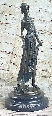 1920 Style Art Déco Femme Charleston Danseuse Bronze Statuette Figurine Dea