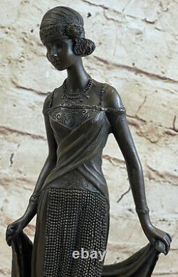 1920 Style Art Déco Femme Charleston Danseuse Bronze Statuette Figurine Dea