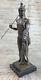 83 Cm Western Art Déco Nu Bronze Grec Mythologie Jason Doré Polaire Sculpture