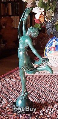 ART DECO signé P. SEGA Régule Socle marbre Statuette Femme Sculpture Statue