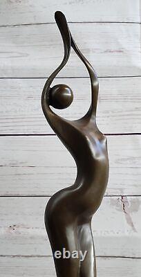 Abstrait Érotique Nu Fille Bronze Sculpture Statue Art Déco Moderne Classique