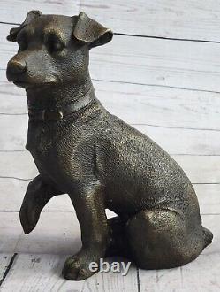 Adorable Chiot Labrador Bronze Art Déco Sculpture Figurine Chien Statue Décor