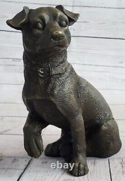 Adorable Chiot Labrador Bronze Art Déco Sculpture Figurine Chien Statue Décor