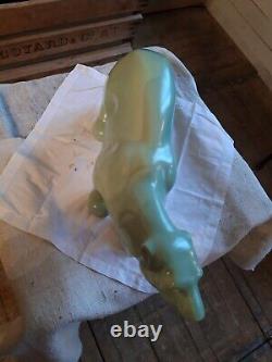 Ancien Grand Ours Sculpture En Faience Ceramique Art Deco