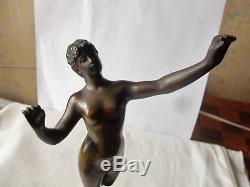 Ancienne Sculpture Statue Bronze Par Franz Iffland 1862/1935 Une Femme Art Déco