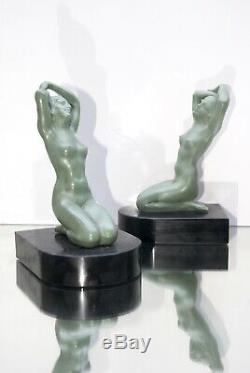Ancienne paire de serre-livres sculpture Art déco 1930