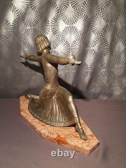 Ancienne sculpture art deco 1930 femmes danseuses statue en métal régule