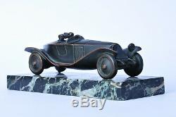 Ancienne sculpture automobile Art Déco Renault 40cv Antique old Car Roadster