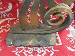Ancienne sculpture en fer forgé martelé epoque 1940 poisson art deco