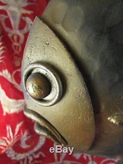 Ancienne sculpture en fer forgé martelé epoque 1940 poisson art deco