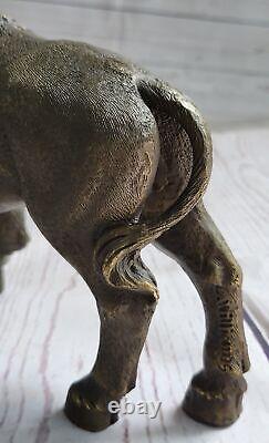 Art Déco Américain Artiste Buffalo Bison Bronze Fonte Sculpture Statue Ouvre