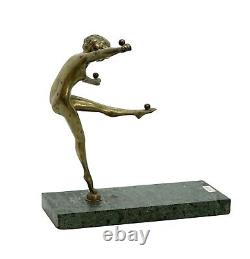 Art Déco Bronze Danseuse / Nu Avec Boules (#11818)