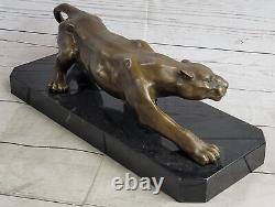 Art Déco Bronze Guépard Statue Grand Chat Léopard Félin Panthère Lion Jaguar