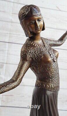 Art Déco Dh Chiparus Bronze Sculpture à Couper le Souffle Main Signée Artwork