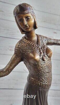 Art Déco Dh Chiparus Bronze Sculpture à Couper le Souffle Main Signée Artwork
