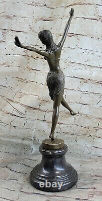 Art Déco Dh Chiparus Bronze Sculpture à Couper le Souffle Main Signée Ouvre