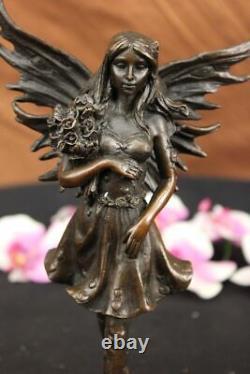 Art Déco Fantaisie Papillons Fairy Ange Musée Qualité Classique Artwork Bronze