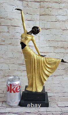 Art Déco Fonte Bronze Gracieux Ballerine Ballet Statue Sculpture Chiparus Nr