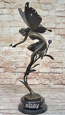 Art Déco Fonte Fairy Vase Musée Qualité Bronze Sculpture Statue Figurine Art