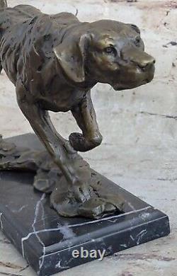 Art Déco Foxhound Animal de Compagnie Bronze Sculpture Classique Ouvre Figurine