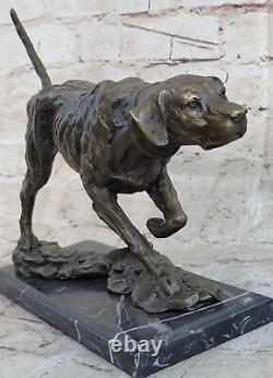 Art Déco Foxhound Animal de Compagnie Bronze Sculpture Classique Ouvre Figurine