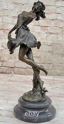 Art Déco Français Danseuse Par Cesaro Classique Danse Bronze Sculpture Statue