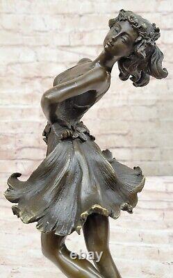 Art Déco Français Danseuse Par Cesaro Classique Danse Bronze Sculpture Statue