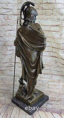 Art Déco Grand Odysseus Romain Guerrier Bronze Sculpture Statue Figurine
