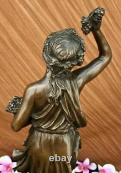 Art Déco Grec Déesse De Vin Bronze Classique Ouvre Sculpture Figurine Décor