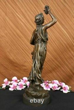 Art Déco Grec Déesse De Vin Bronze Classique Ouvre Sculpture Figurine Décor