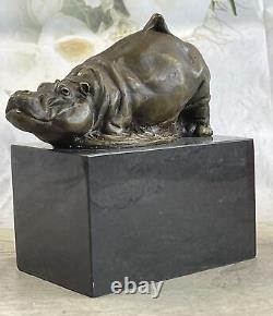 Art Déco Hipo Hippopotame Fonte Collectionneur Édition Statue Sculpture Bronze