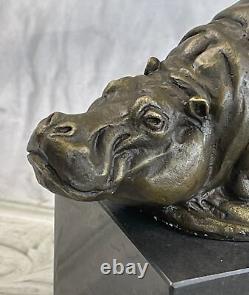 Art Déco Hipo Hippopotame Fonte Collectionneur Édition Statue Sculpture Bronze