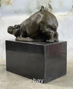 Art Déco Hipo Hippopotame Fonte Collectionneur Édition Statue Sculpture Bronze