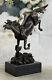 Art Déco Livre Fin Rambunctious Stallion Cheval Bronze Sculpture Statue Figure