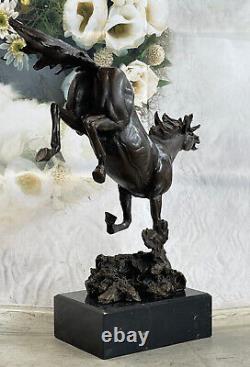 Art Déco Livre Fin Rambunctious Stallion Cheval Bronze Sculpture Statue Figure