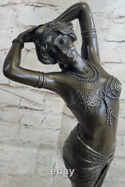 Art Déco / Nouveau Érotique Danseuse 100% Solide Bronze Sculpture Par'Lost