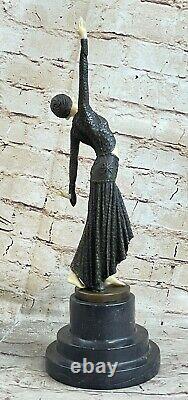 Art Déco Nouveau Step Danseuse Par Chiparus'Lost' Cire Méthode Bronze Sculpture