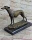 Art Déco Par Français Artisanfermiet Lévrier Famille Chien Bronze Figurine