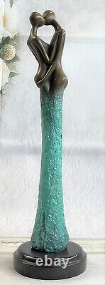 Art Déco Premier Bisou Bronze Sculpture Figurine Vitaleh Marbre Chair Figurine