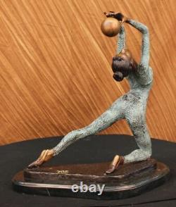 Art Déco Spécial Signé Et Numérotée Original Collett Gymnaste Bronze Cadeau